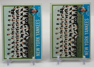 New York Yankees 2-Card 1976 Topps Team Card Vintage Baseball Card Lot