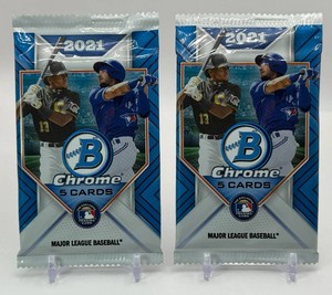 2 Packs of 2021 Bowman Chrome Baseball Cards
