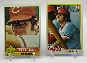 Pete Rose 2-Card Vintage Baseball Card Lot
