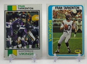 Fran Tarkenton 2-Card Minnesota Vikings Football Card Lot