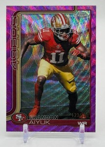 Brandon Aiyuk 2025 Topps Chrome Pink Wave 250 Football Card No. 266