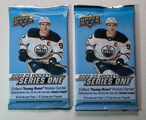 2 Packs of 2022-23 Upper Deck Series 1 Hockey Cards