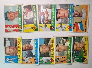 10-Card 1960 Topps Vintage Baseball Card Lot
