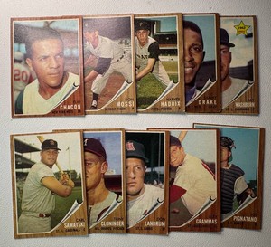 10-Card 1962 Topps Vintage Baseball Card Lot