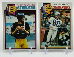 Terry Bradshaw & Steve Largent 1979 Topps 2-Card Football Card Lot