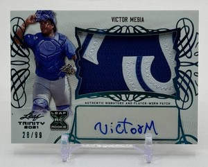 Victor Mesia 2021 Leaf Rookie Patch Autograph 2099 Rookie Baseball Card No. PA-VM1