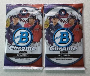 2 Packs of 2025 Bowman Chrome Baseball Cards