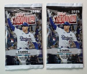 2 Packs of 2025 Topps Stadium Club Baseball Cards