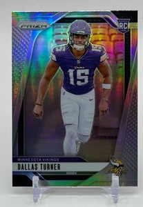 Dallas Turner RC Silver 2024 Prizm Silver Minnesota Vikings Rookie Football Card No. 324