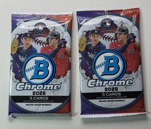 2 Packs of 2025 Bowman Chrome Baseball Cards (2)