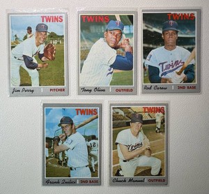 5-Card 1970 Topps Minnesota Twins Vintage Baseball Card Lot