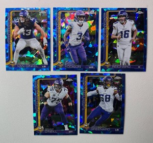5-Card Topps Chrome Sapphire Minnesota Vikings Football Card Lot