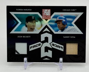 Josh Beckett  Sammy Sosa Dual Relic 250 2005 Donruss Face 2 Face Baseball Card No. FF-5