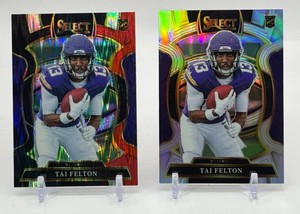 Tai Felton 2-Card 2025 Select Parallel Minnesota Vikings Football Card Lot