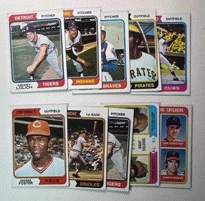10-Card 1974 Topps Vintage Baseball Card Lot (StarsHOF) (2)