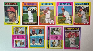 9-Card 1975 Topps Vintage Baseball Card Lot (StarsHOF)