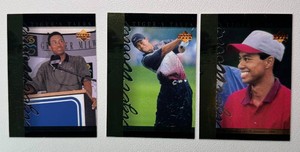 Tiger Woods 3-Card Tigers Tales Rookie Golf Card Lot (2)