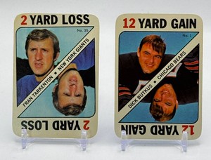Fran Tarkenton & Dick Butkus 2-Card 1971 Topps Vintage Game Card Lot