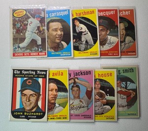 10-Card 1959 Topps Vintage Baseball Card Lot