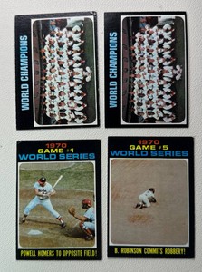 4-Card 1971 Topps Vintage World Series Baseball Card Lot