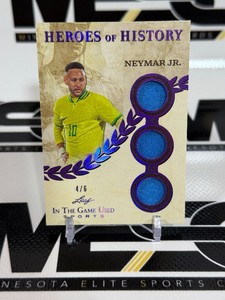 Neymar Jr. 6 RARE Game-Used 2025 Leaf Heroes of History In The Game Used Sports #HH-60 Numbered 46 Football Card