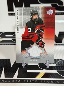 Connor Bedard Team Canada Jersey Patch 2021 Upper Deck Juniors #32 Hockey Card