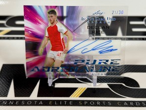 Declan Rice Auto 30 2025 Leaf Pure Adrenaline Authentic In The Game Sports #PS-DR2 Numbered 2130 Soccer Card