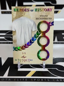 Franz Beckenbauer 5 RARE Game-Used 2025 Leaf Heroes of History In The Game Used Sports #HH-31 Numbered 15 Baseball Card
