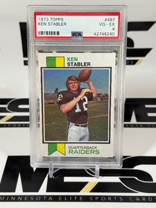 Ken Stabler RC PSA 4 VG-EX Graded Slab 1973 Topps #487 Rookie Vintage Baseball Card