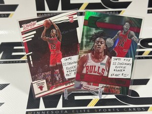 Ayo Dosunmu 2 RC Lot 2022 Essentials #318 and Chronicles Prestige #60 Rookie Basketball Cards