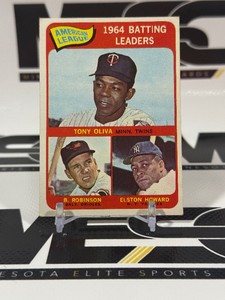 1965 Topps AL Batting Leaders #1 - Oliva, Robinson, Howard - Vintage Baseball Card