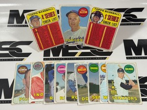 1969 Topps Baseball 12 Card Vintage Lot - Alston, Drysdale, McClain and More