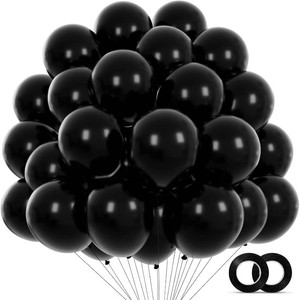 Black Balloons 110Pcs, 5 Inch Small Black Latex Party Balloons, Mini Thick Black Birthday Balloons for Wedding Baby Shower Decorations.
