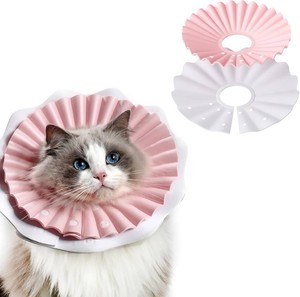 2 Pieces Soft Cat Cone Collar  Adjustable Lightweight Recovery E-Collar to Stop Licking, Scratching & Biting After Surgery, Comfortable Wound Healing Cone Alternative (Pink, M)