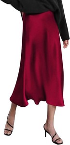 $30 Zeagoo Skirts for Women High Waist Skirt Elegant Midi Skirt Satin Womens Size M