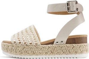 $38 Soda Topic Open Toe Buckle Ankle Strap Espadrilles Flatform Wedge Casual Sandal Size 10