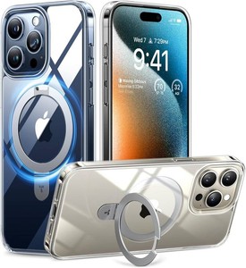 $30 TORRAS Ostand for iPhone 15 Pro Case Magnetic Stand, Crystal Clear 6.1  Fit for MagSafeFlexible Stable Stand4X Military-Grade Shockproof, Anti-yellowing Slim Protective Phone Cover, Transparent