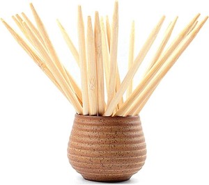 5.5 Natural Bamboo Skewers For BBQ Caramel and Candy Apple Sticks, Corn Dog Corn Cob Cookie Lollipop Kabob Gril. 5mm Thick by Semi Point Styel (100 pcs)
