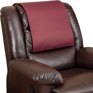 $20 Non Slip Recliner Headrest Protector Washable Faux Leather Headrest Covers for Recliner Chair Waterproof Couch Head Rest Covers for Sofa,Furniture,Office Chair,Theater Seat (Burgundy)
