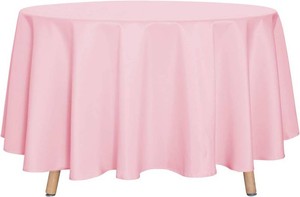 sancua 90 Inch Round Tablecloth, Pink  Water Resistant Spill Proof, Washable Polyester Cloth, Decorative Fabric Cover, For Dining, Buffet Parties and Camping