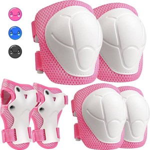 Kids Protective Gear Set, Knee and Elbow Pads with Wrist Guards for Ages 3-8 Year Toddler, 3 in 1 Enhanced Material Protective for Skating Cycling Bike Roller Scooter,