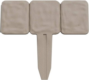 $22 Garden Edging - 6-Piece Outdoor Decorative Flower Bed Border Set for Landscaping --Foot Interlocking Stone Trim with Stakes by Pure Garden (Putty)
