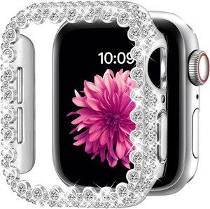 Bling Bumper Case Compatible with 40mm Apple Watch Series 654SE3SE2SE  Women Crystals Diamond Bumper Face Cover for Apple Watch, Glitter PC Frame Protective Cover for iWatch, No Screen Protector