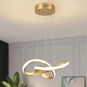 $55 Modern LED Chandelier Contemporary Pendant Lighting Ring Light Fixture Gold with 4500K and 59in Height Adjustable Hanging Lamp for Kitchen Island Hallway Foyer Closet Corridor