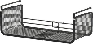 $27 Expandable Under Shelf Basket Organizer, Under Shelf Storage, Hanging Baskets Under Cabinet for Pantry Kitchen Cupboard Desk Counter Bookshelf Space Saver Heavy Duty Slide-in (Black, 1 Pack)