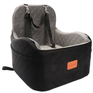 $77 Lealchum Dog Booster Car Seat for SmallMedium Dogs,6in Memory Foam Elevated Cushion,Fully Detachable and Washable,2 Clip-On Safety Leashes,Anti-Slip Base(BlackGrey,Medium)