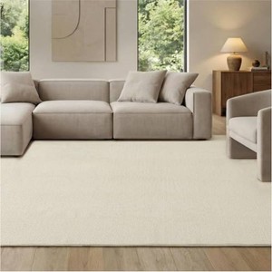 $85 Bedsure 5x7 Faux Wool Area Rug for Living Room, Machine Washable, Ivory