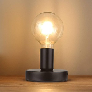 Helunsi Industrial Table Lamp Base, Black E26 E27 Lamp Base Without Shade