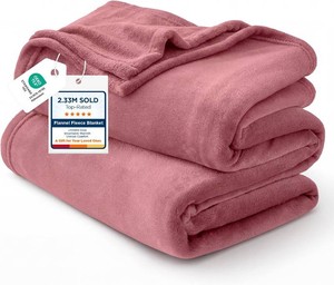 Bedsure GentleSoft Fleece Throw Blanket for Couch Dusty Rose - Lightweight Plush Fuzzy Cozy Soft Blankets and Throws for Sofa, 50x60 inches