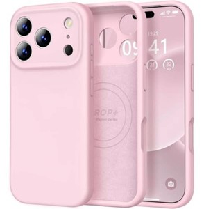 Vooii Magnetic for iPhone 17 Pro Max Case 6.9 Silicone, Chalk Pink